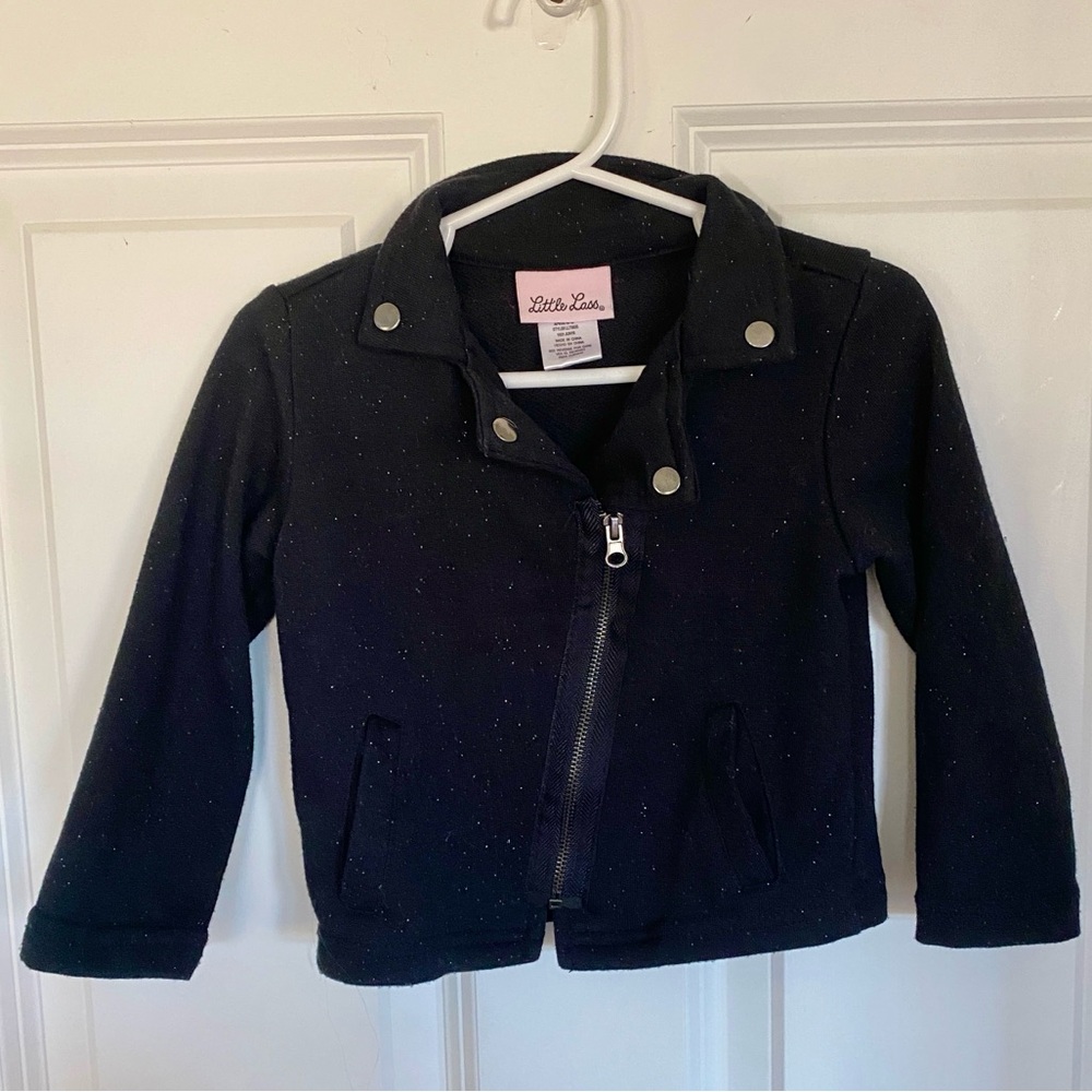 Little Lass Sparkly Black Trendy Sweater/Jacket - Size 24 months